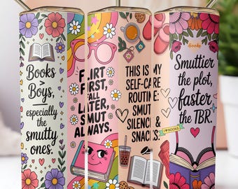 Funny Smutty Bookish 20oz Tumbler Wrap PNG, Dark Romance Smut Reader Design, Spicy Book Lover Sublimation,Dark Academia png Digital Download