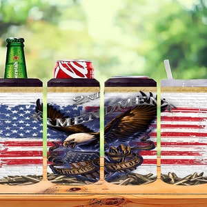 Second Amendment 4 in 1 Can Cooler PNG, Cocktail Alcohol 4 in 1 Can Cooler Design Cup Wrap, Patriottic Can Wrap, PNG Download digitale