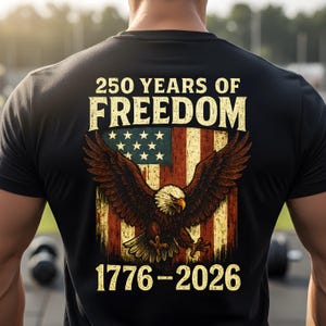 250 år av frihet PNG, 1776 2026 örn patriotisk sublimering, amerikansk flaggdesign, vintage nödställd USA tvåhundraårsjubileum, 4 juli-present