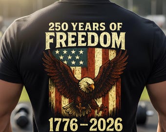 250 Años de Libertad PNG, 1776-2026 Águila Patriótica Sublimada, Diseño de Bandera Americana, Estilo Vintage Desgastado Bicentenario de EE. UU., Regalo para el 4 de Julio