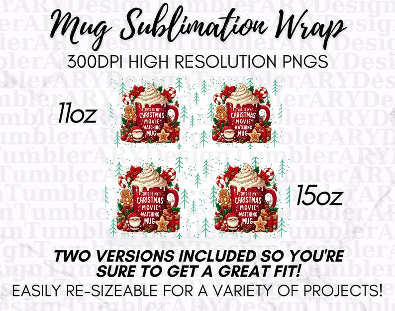 This is My Christmas Movie Watching 11oz & 15 oz Mug Wrap, Cute Christmas Mug, Christmas Movies Mug, Holiday Movies Mug PNG Digital Download