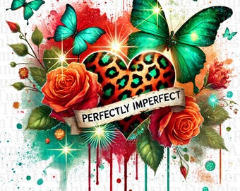 Perfectly Imperfect Leopard Heart PNG: Inspirational Design (Digital Download)
