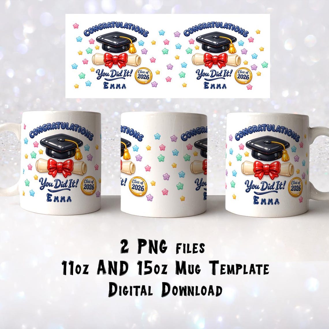 Custom Grad Mug Wrap PNG - Class of 2026 Sublimation, Gimme Gummy ...