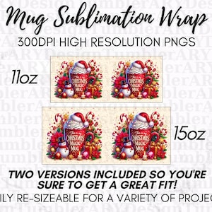 This is My Christmas Magic Mug PNG Design Digital Download, Christmas 11oz & 15oz Mug Png wrap, Christmas Holiday Mug png Sublimation Design