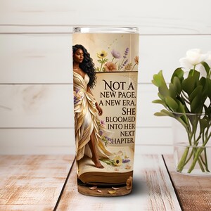 Black Woman 20oz Skinny Tumbler Wrap Sublimation Design, Inspirational Book Tumbler, Black Girl Tumbler PNG Digital Download