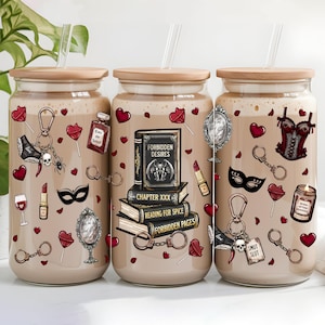Spicy Book 16oz Libbey Glass Can Wrap PNG, Booktok Smut Sublimation Design, Romance Reader Gift, Bookish Aesthetic, Digital Download