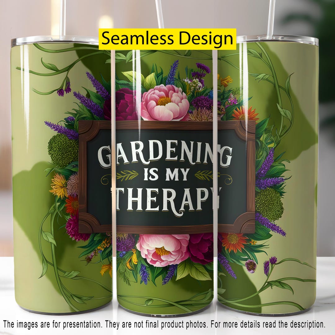 Gardening Tumbler Wrap PNG, 20oz Skinny Sublimation Design, Plant Lover ...