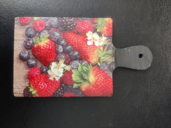 Natural Stone Chopper 10.5 Cm 18.5 Cm With Strawberry and 