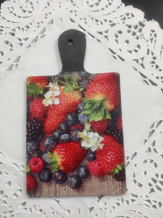 Natural Stone Chopper 10.5 Cm 18.5 Cm With Strawberry and 