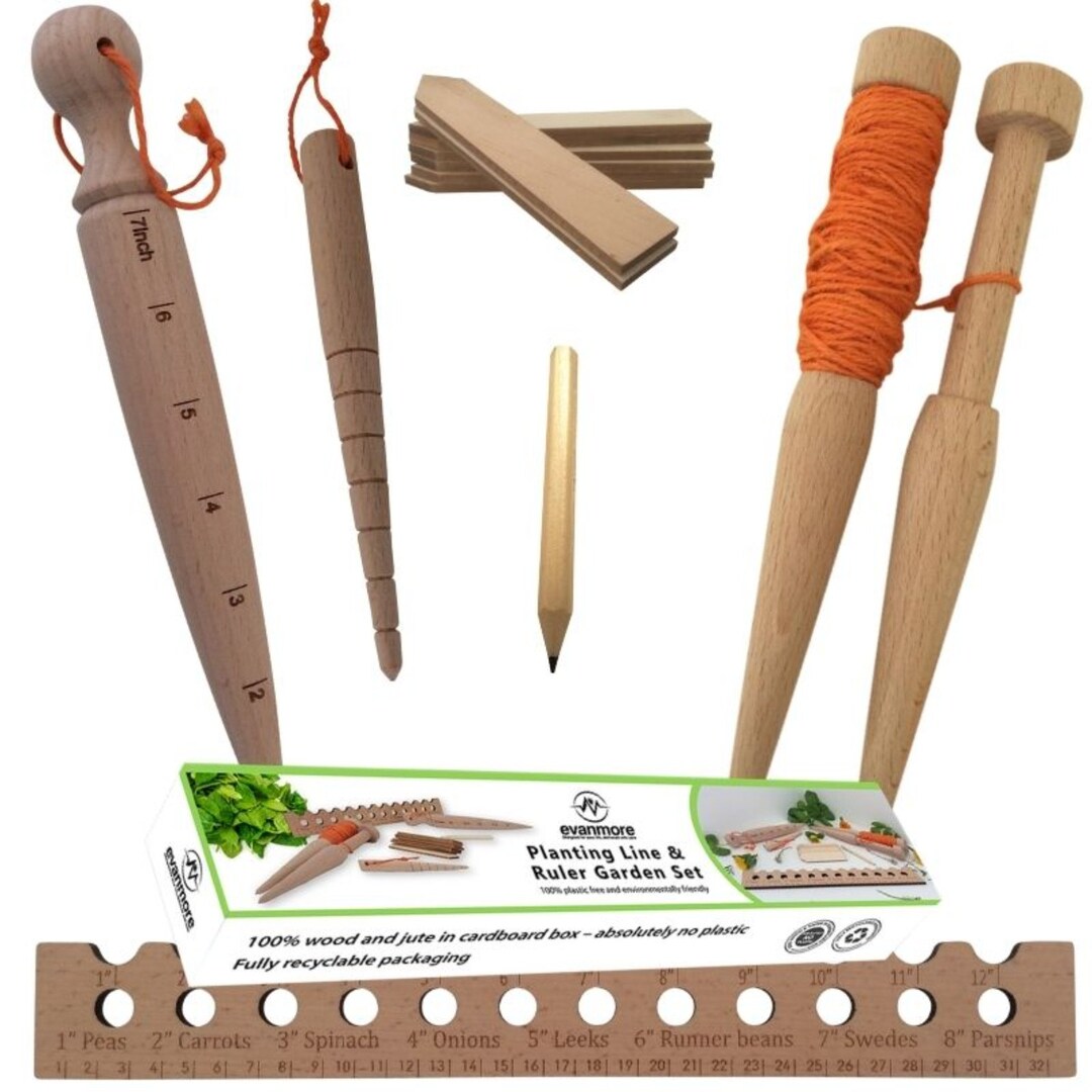 Garden Gift Planting Tool Set - Ruler Seed Seedling Spacer, Line Row ...