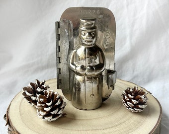 Antike Schokoladenform Schneemann mit Hut