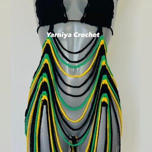 Jamaicaanse strandjurk, carnavalsoutfit, gehaakte strandjurk, vakantiejurk, strandkleding