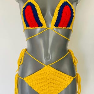 Colombia bikini set, 2 piece crochet swimsuit, beachwear