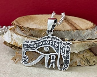 Oog van Horus zilveren hanger, oog van Horus ketting, sterling 925 zilveren oog van Ra ketting, oog van Horus hanger, Egyptische mythologie sieraden