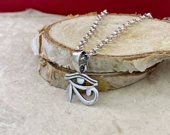 Zilveren hanger met klein oog van Horus, ketting met oog van Horus, sterling 925 zilveren hanger met oog van Horus, ketting met oog van Ra, Egyptische sieraden