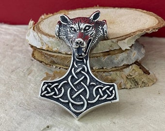 Silver 925 Thor's Hammer Pendant, Sterling Silver 925 Viking Mjolnir Pendant, Viking Jewelry, Strength Amulet Norse Mythology Asatru