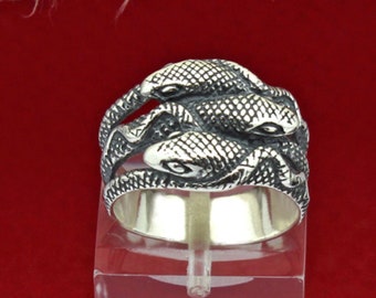 Ouroboros Snake Silver Ring, Snake Ring 925 Sterling Silver, Ouroboros Ring, Serpent Ring, Band Ring Snake, Snake Jewelry, Serpent Jewelry