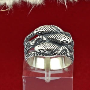 Ouroboros Snake Silver Ring, Snake Ring 925 Sterling Silver, Ouroboros Ring, Serpent Ring, Band Ring Snake, Snake Jewelry, Serpent Jewelry
