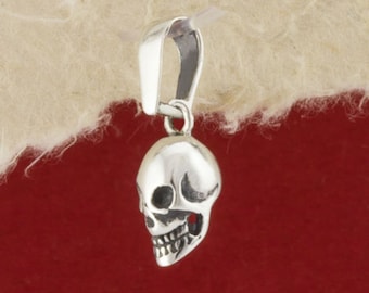 Ciondolo Skull Silver, Skull Charm Sterling Argento 925, Collana Skull, Ciondolo Anatomical Skull, Collana Scheletro, Gioielli Gothic Punk