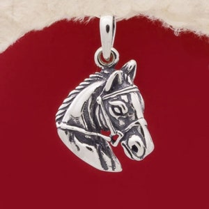 Horse Head Silver Pendant, Horse Necklace, Sterling 925 Silver Horse Head Pendant, Horse Charm, Animal Jewelry, Horse Face Pendant