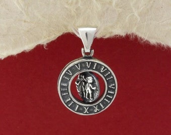 Colgante giratorio de plata Géminis, collar Géminis, encanto de plata de ley 925 signo del zodíaco Géminis, collar del sol del zodíaco, collar del horóscopo