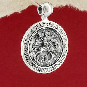 Pendentif Saint Georges, pendentif Saint Georges, amulette George Protector, bijoux chrétiens