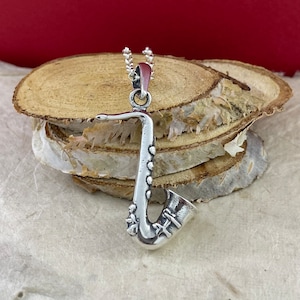 Saxophone pendant, 925 Silver Saxophone Charm Necklace, Musical Instrument Pendant, Music Gift, Gifts For Musicians, Saxophone Jewelry