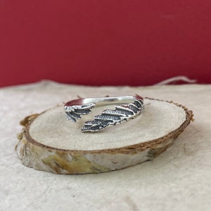 Angel Wings Silver Ring, Sterling 925 Silver Angel Wings Ring, Feathered Adjustable Ring, Guardian Ring, Celestial Jewelry, Couple Ring Set