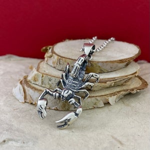 Scorpion Silver Pendant, Sterling 925 Silver Scorpion Pendant, Scorpion Necklace, Gothic Animal Jewelry