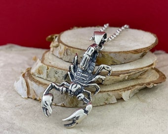 Wisiorek Skorpion Srebrny, Wisiorek Skorpion Srebrny Sterling 925, Naszyjnik Skorpion, Gotycka Biżuteria Zwierzęca