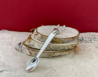 Löffel Silber Anhänger, Sterling 925 Silber Löffel Halskette, kleine Löffel Anhänger, Besteck Anhänger, Geschenk für den Koch, Besteck Schmuck