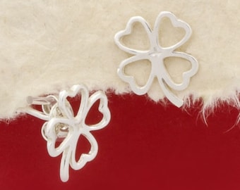 Clover Stud Silver Earrings, Four Leaf Clover Earrings Sterling 925 Silver, Shamrock Earrings, Irish Earrings, lucky Jewelry