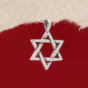 David Star Pendant, Sterling 925 Silver Star of David Pendant, Faith Pendant, Silver David Star Charm, Star David Pendant, Religious Jewelry