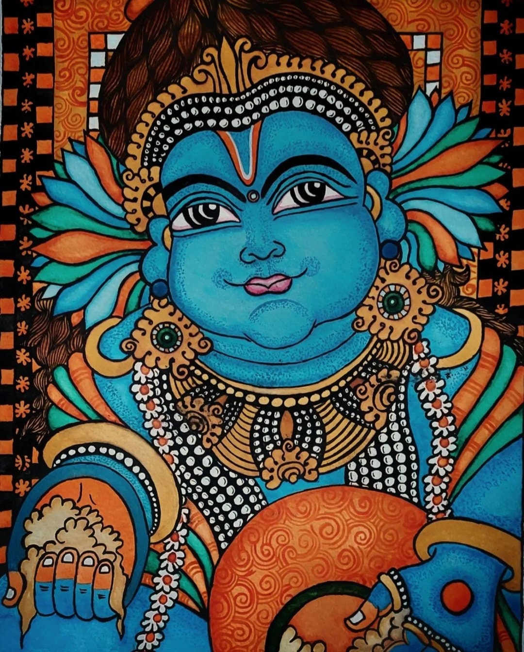 Lord Krishna Painting / Little Krishna / Spiritual Painting/ Etsy