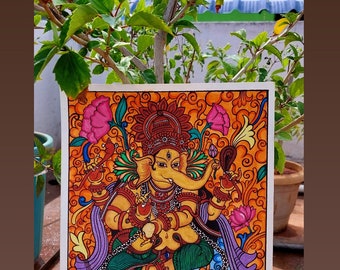 Lord ganesha painting / ganapati vinayak / spiritual painting/ ganesha home decor art/ Indian Hindu God/ ganapati wall art