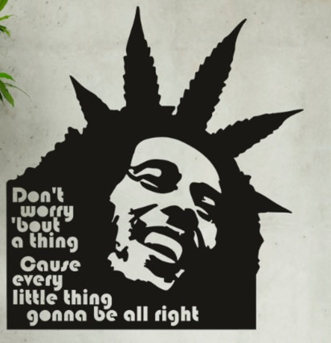 Bob Marley Vector 3D Silhouette Decoration Wall Lightburn, Lasergrbl