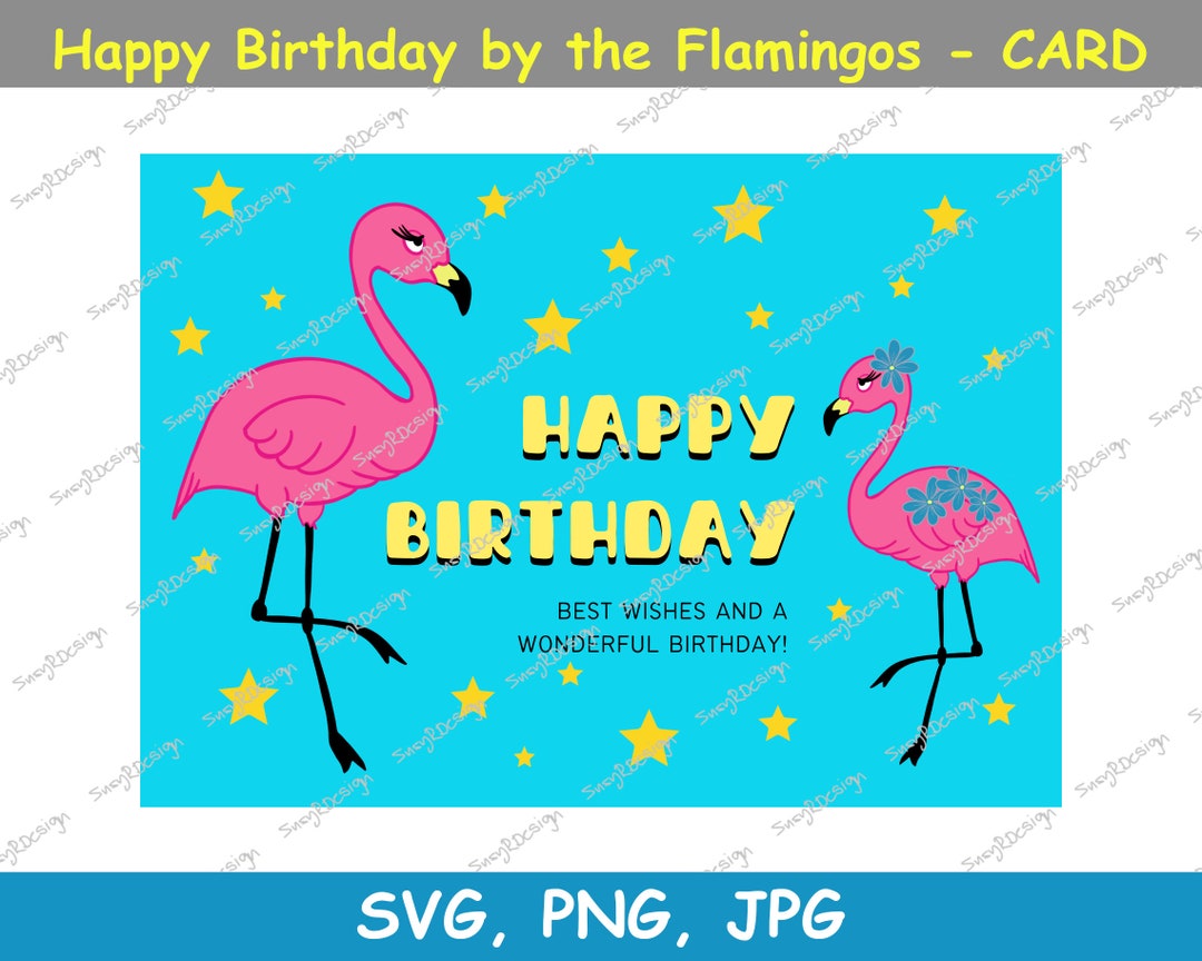 Happy Birthday by the Flamingos Birthday Card, Birthday Gift, Birthday