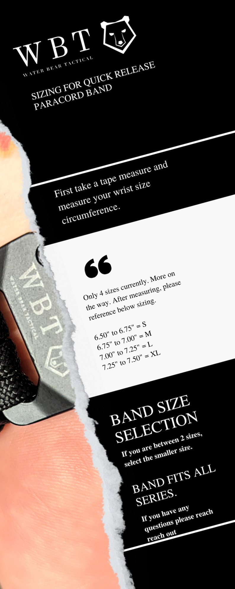 Water Bear Tactical Quick Release Paracord Buckle for Apple Watch 1