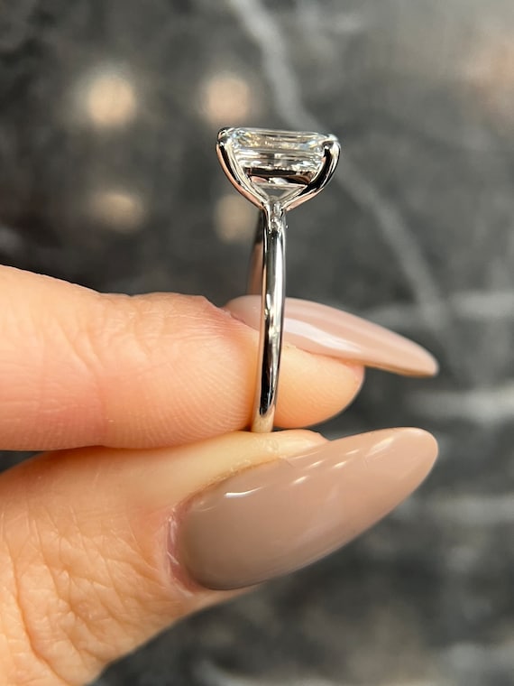 BEST Quality VVS1 Clarity D Color Emerald Cut carat IGI Certified Lab  Grown Diamond CVD Solitaire Engagement Ring 14k Gold