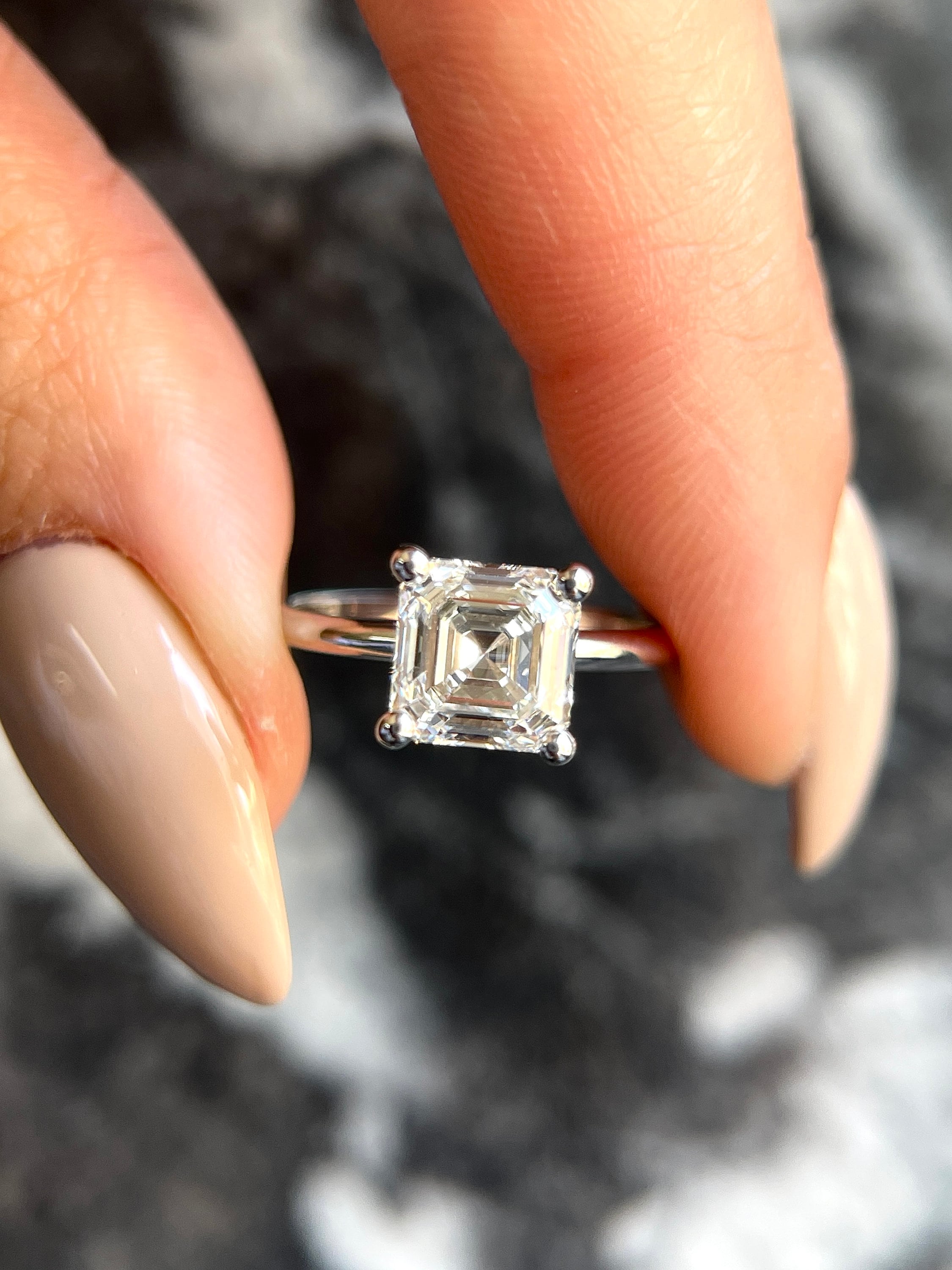 Lab Grown Asscher 2 Carat Ring