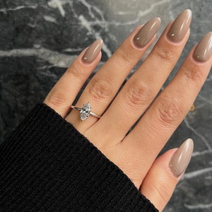 COLLECTION GOODS Marquise Cut 1 Carat IGI Certified Rare D Color VVS1 Clarity Lab Grown Diamond Solitaire Engagement Ring 14k Gold