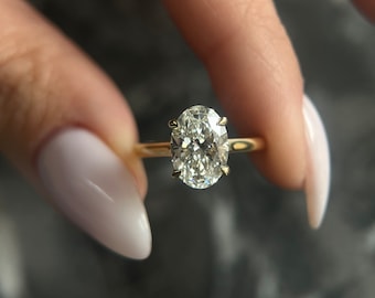 RARE D color VVS2 Clarity Round Cut 2.25 carat IGI Certified Lab Grown Diamond Hidden Halo Engagement Ring with Round Pavé Side Diamonds