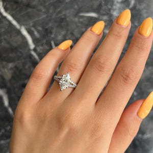 E Color VVS2 Clarity Marquise Cut 3.3 carat IGI Certified Lab Grown Diamond Split Shank Engagement Ring Handmade of 14k Gold
