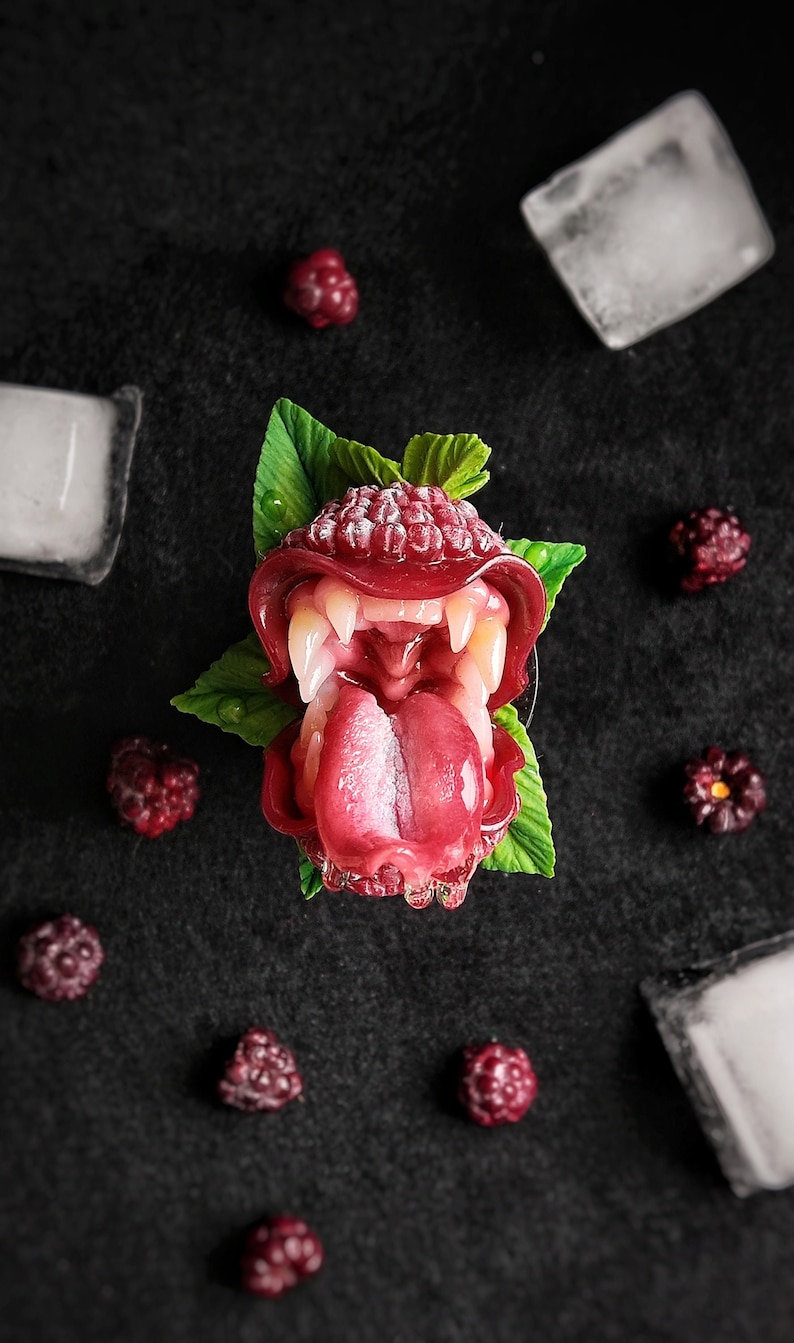 Tooth In Raspberry Brooch Carnivorous Berry Toothy Raspberries - Etsy