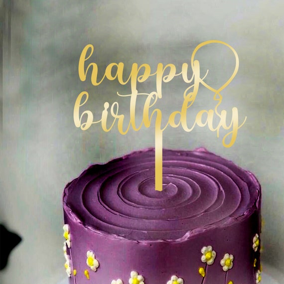 Adult Happy Birthday - Gold - Birthday Party Cake Decorating Kit