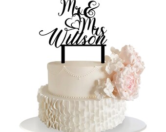 DelightArtNCraft Customized Mr and Mrs Name Cake Topper, Special Occasion for Wedding  , Cake Topper for party , Wedding Party cake topper