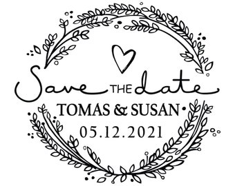 DelightArtNCraft‘Save The Date Self-Inking Rubber Stamp,Customized Wedding Stamp with Date,Favors Stamp for Wedding&Engagement all occations