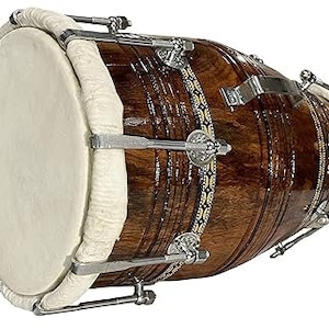 Dholak Indiano In Legno - Strumento A Percussione Folk, Con Dadi E Bulloni, Per Musica E Decorazione