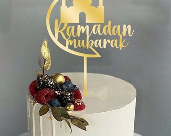 DelightArtNCraft Customized, RAMADAN MUBARAK cake topper, Eid Cake Decoration, Cake Topper, Eid Celebration, Color Options