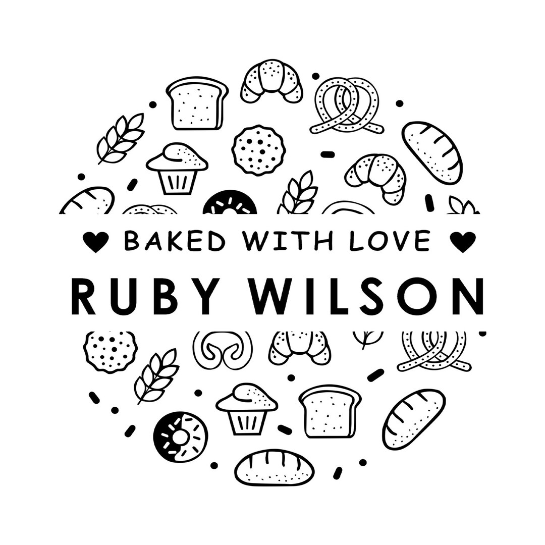 Delightartncraft'baked With Love'bakery Self Inking Etsy